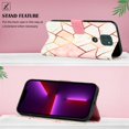 thumbnail image 3 of Allytech Moto G9 Plus Case Wallet,Stylish Marble Folding Kickstand Full Body Protection Shockproof Cards Pocket Wrist Strap Wallet Cover for Motorola Moto G9 Plus - Grid Marble, 3 of 7