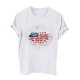 thumbnail image 2 of Fartey American Flag Shirt Women 4th of July T Shirts USA Flag Graphic Tees Summer Short Sleeve Patriotic Tshirts Independence Day Crew Neck Tops White XXL, 2 of 3