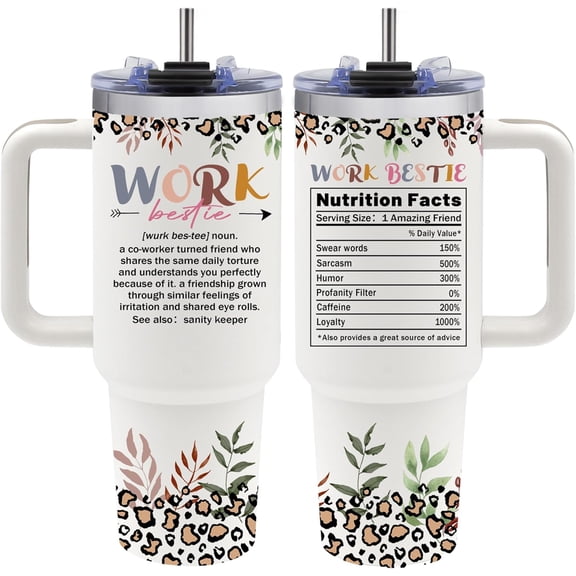 Work Bestie Gifts for Women Birthday Gifts for Best Friend Woman Work Bestie Cups Tumbler Coworker Gift for Women Leaving Goodbye Farewell Gift Besties Tumbler 40oz (Newly Upgraded Lid)