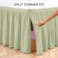 thumbnail image 4 of SGI bedding Dorm Bed Skirt Full XL 36 Inch Drop Length - Sage, Ruffled Pattern College Dorm Room Bed Skirts - Split Corner, Easy Care, Wrinkle Free 1800 Series Microfiber Bed Skirt, 4 of 9