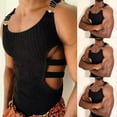 thumbnail image 6 of Mens Fashion Sleeveless Knitted Slim Crop Tops Hollow Tank T Shirt Muscle Vest, 6 of 6