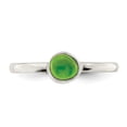thumbnail image 4 of Solid 925 Sterling Silver Green Sea Glass Ring Band Size 6, 4 of 6