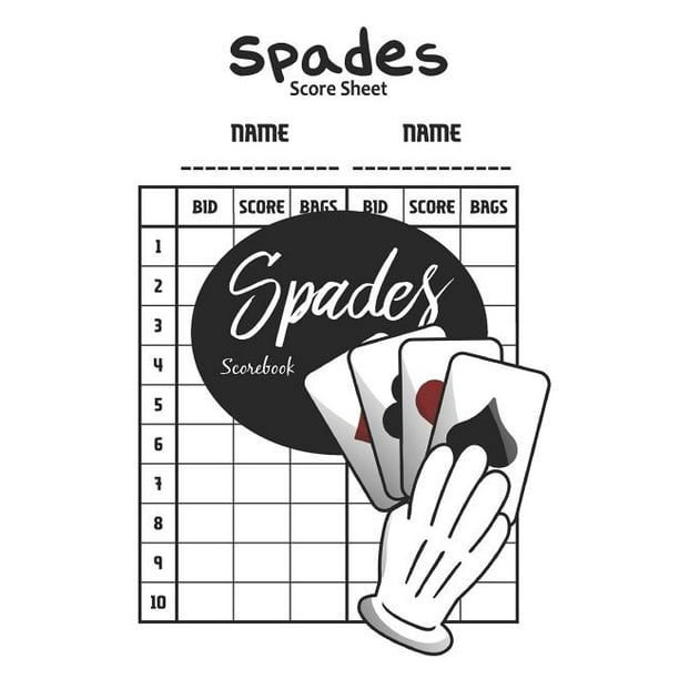 Spades Scorebook 100 Spades Score Sheets (Paperback)
