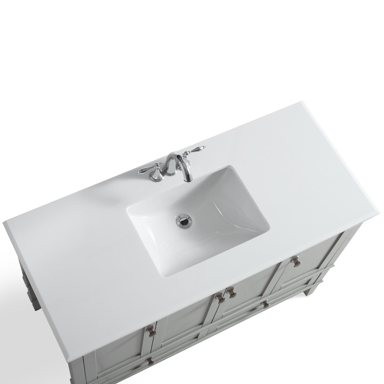 White Engineered Quartz Marble Top, Simpli Home Chelsea Vanity 305