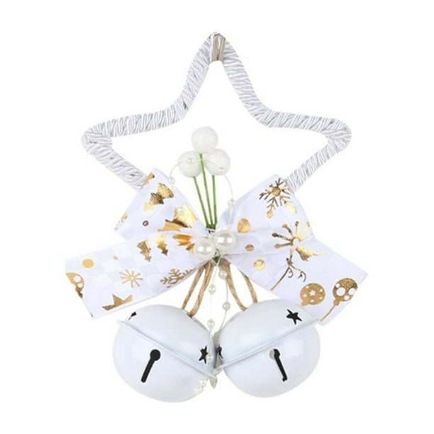 Billuyoard Colgante de Navidad, campana de estrella, bayas, de ventana DIY, decoración impermeable, exquisita decoración decorativa de Navidad Kits de decoración para fiestas Blanco