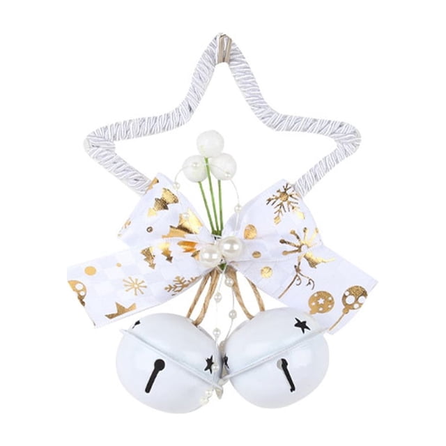 Advancent Christmas Pendant Star Bell Tree Wall Holiday Reusable Ornament Xmas Household Decoration Atmospheres Decorative Decor Kits de decoración para fiestas Blanco