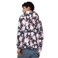 thumbnail image 4 of Uemuo Leaves Flower for Men's Fashion Full-zip Hoodies & Sweatshirts with Kangaroo Pocket, Zip-up Hooded Sweatshirt, Moisture Wicking & Breathable-Medium, 4 of 5