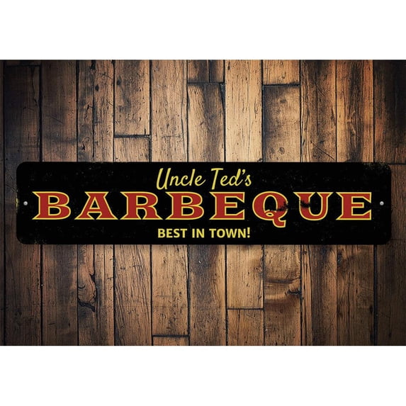 Barbecue Best in Town Novelty Decor, Metal Wall Sign - 4x18 Inches
