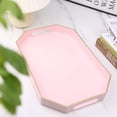 thumbnail image 2 of Pink Decorative Tray with Handles, Versatile Serving Tray for Coffee Table, Ottoman, Ideal for Serving, Displaying, Organizing, 15.7"*10.2"*1.57", 2 of 5