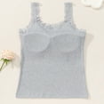 thumbnail image 6 of Lace Camisole Tank Tops for Women V Neck Soft Ribbed Cotton Cami Built in Bra Casual Stretch Lace Trim Cami Tunic Top, 6 of 6