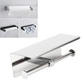 thumbnail image 4 of Toilet Paper Holder, Multi Usages Wall Mounted Toilet Roll Holder Dual End Storage Function Punching Free  for Kitchen, 4 of 7