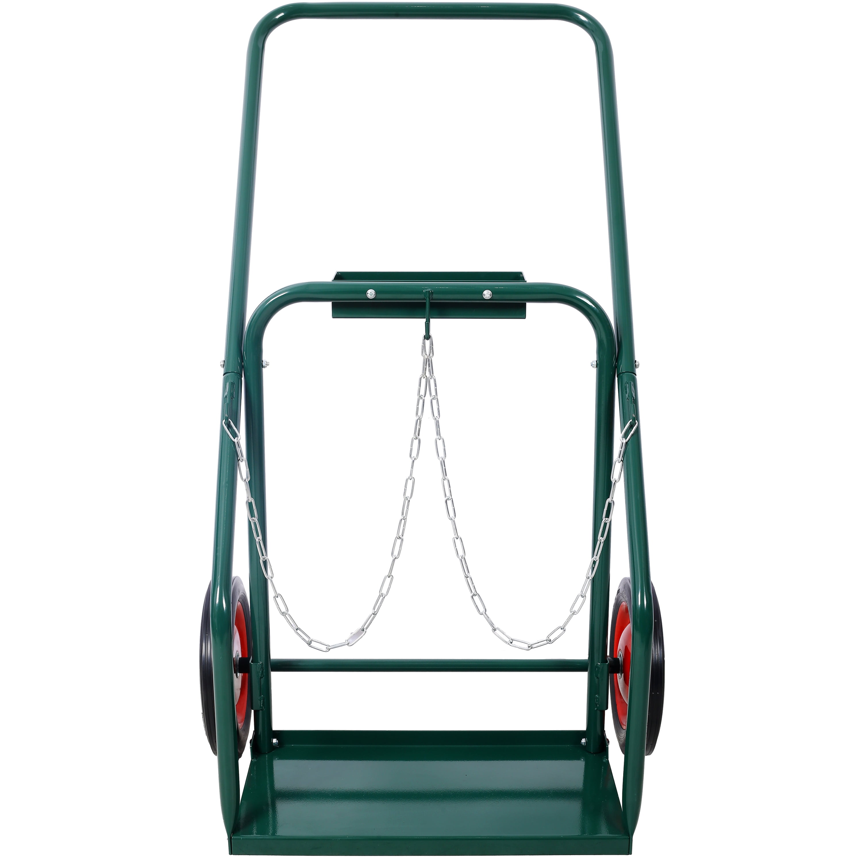440lbs Capacity Cylinder Cart Welding Cylinder Hand Truck Large Dual Oxygen Tank Cart Dolly With 10 Inch Solid Rubber Wheels