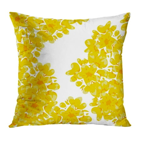 Large Yellow Cushions ECCOT Green Abstract Floral Bouquet Pattern Large Yellow Flowers Orange Beautiful Beauty Blossom Border Pillowcase Pillow Cover Cushion Case 16x16 inch ()