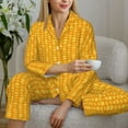 thumbnail image 5 of KLL Corn Kernels Print Women's Long Sleeve Pajamas with Pants Sleepwear Loungewear 2 Set-Large, 5 of 7