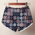 thumbnail image 5 of Aoujea Shorts for Women Plus Size for Women's Lightweight Shorts Casual Print Shorts Pants Elastic Waist Drawstring Comfy Shorts Navy on Clearance, 5 of 6