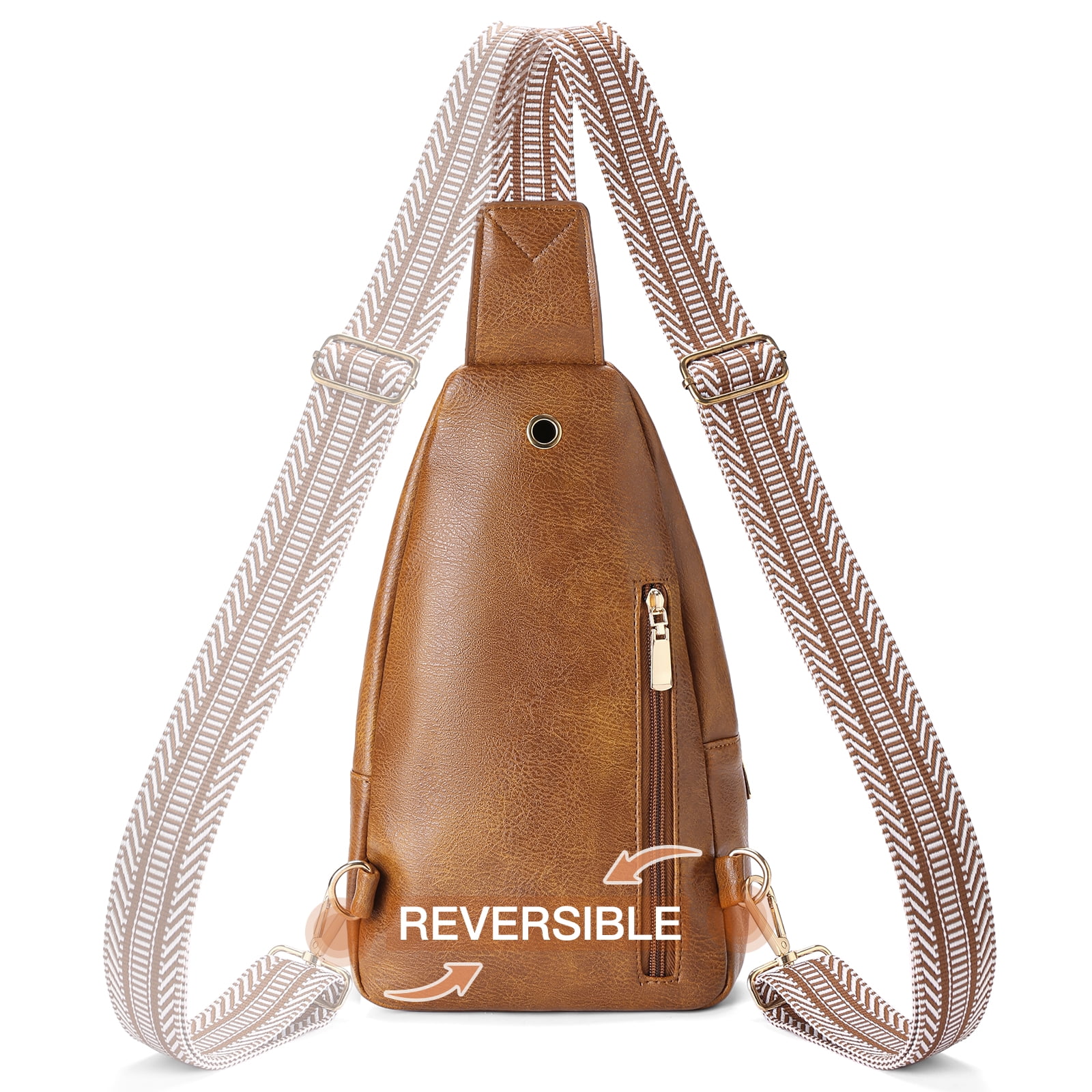 GAEKEAO Sling Bag for Women Crossbody Bags Fanny Pack Vegan Leather Chest Bag Travel Shoulder Belt Purse Backpack Gifts