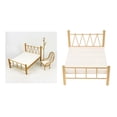 thumbnail image 3 of Conjunto de muebles y accesorios para el hogar para dormitorio de muñeca Blythe a escala 1/16 Cama doble Gold, 3 of 9
