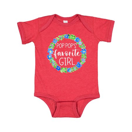 

Inktastic Pop Pop s Favorite Girl Blue Flowers Wreath Gift Baby Girl Bodysuit