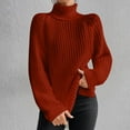 thumbnail image 2 of Tungbrin Plus Size Turtleneck Sweater for Women Long Sleeve Solid Knit Pullover Tops Fall Going out Trendy Casual Clothes, 2 of 7