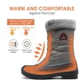 thumbnail image 2 of Dream Pairs Mujeres Botas de nieve impermeables Piel sintética Media pantorrilla con cordones Botas de nieve cálidas de invierno DP-CANADA Dream Pairs DP-CANADA, 2 of 5