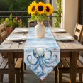 thumbnail image 6 of Blue Octopus Table Runner 36 Inches Long Summer Ocean Beach Starfish Coral Wood Board Table Runners for Dining Room Tabletop Dresser Scarf Home Party Banquet Wedding Holiday Decoration, 6 of 9