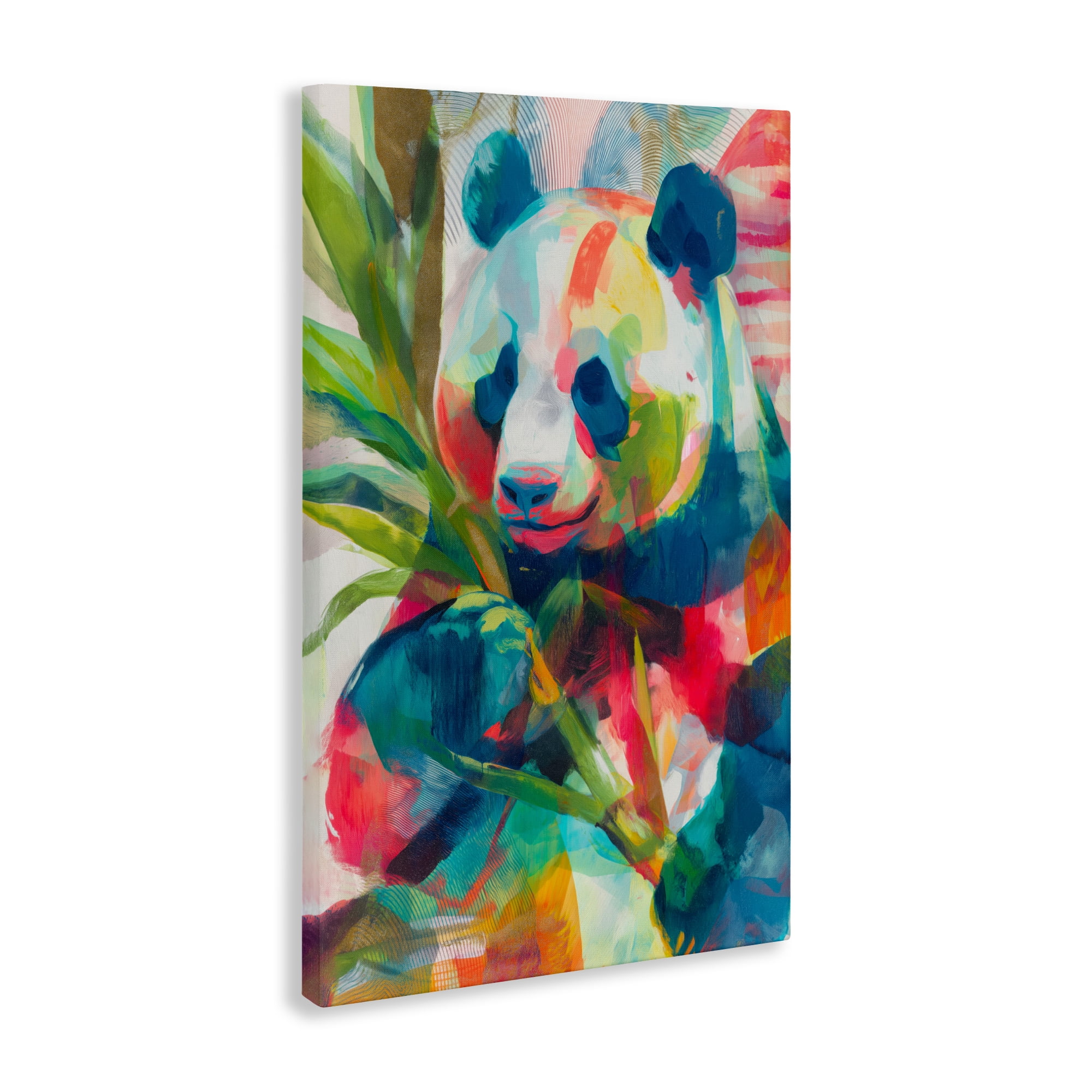 Stupell Industries Expressive Panda In Bloom Canvas Wall Art, design by Chromatic Storm Studio