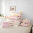 thumbnail image 4 of Erosebridal Colorful Floral Bedding Sets Twin Size, Cute Vintage Daisy Comforter Sets with Sheets, Square Geometric Decor, Reversible, 4 of 5