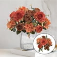 thumbnail image 4 of Flores artificiales para jarrón Arreglo floral Nupcial Sosteniendo Flores Tirando Ramo Ramo de boda para año Nuevo Graduación Decoración Regalo Naranja Colco Ramo de novia, 4 of 8