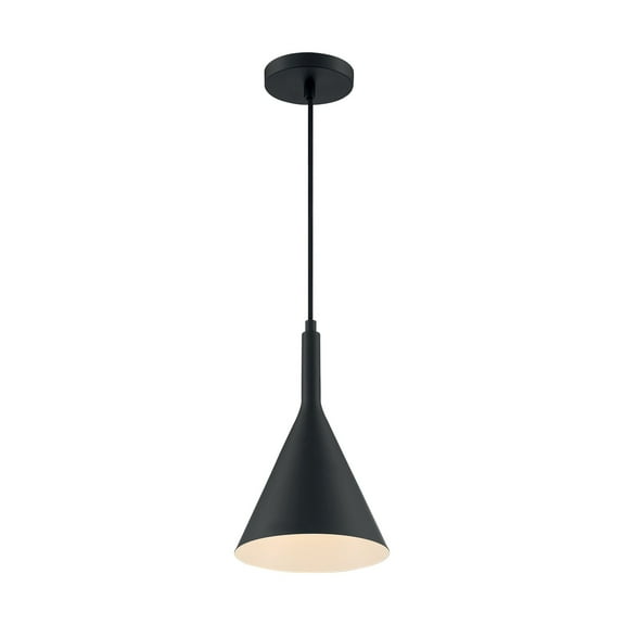 60/7127-Nuvo Lighting-Lightcap-1 Light Small Pendant in Mid-Century Modern Style-7.75 Inches Wide by 12.5 Inches High-Matte Black Finish