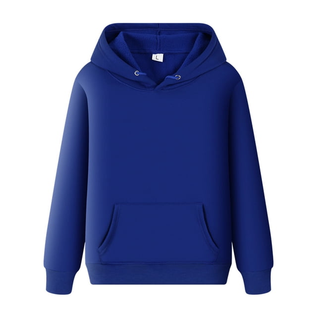 Sweat à Capuche Homme Automne Solide avec Poche Manches Longues Bleu TTTG