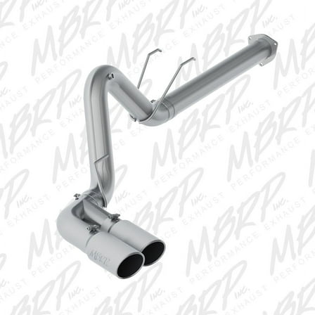 MBRP 17-18 Ford F-250/350/450 6.7L 4in Filter Back Single Side Dual Exit T409 Exhaust System Fits select: 2017-2023 FORD F250, 2017 FORD F350