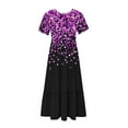 thumbnail image 4 of Women's Short Sleeve Printed Dress, Round Neck Casual Dress with All-Over Pattern, Lightweight Polyester Machine-Washable Dress for Daily Wear, 4 of 5
