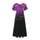 thumbnail image 5 of Vestido de Manga Corta para Mujeres Vestido de Verano de Cuello Redondo Impreso, Poliéster de Tamaño Verdadero Diario Y Vestido de Fiesta, 5 of 5