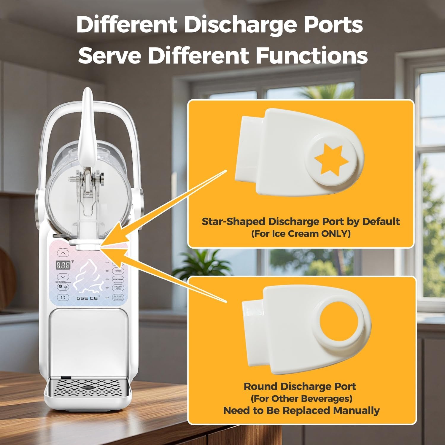 GSEICE 88oz Slushie Machine & Soft Serve Ice Cream Maker 2-IN-1, No Ice Needed Slushy Maker For Home, 6 Preset for Smoothies, Milkshakes, Cocktails, Frappés, Margarita, and Ice Cream