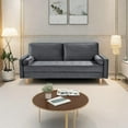thumbnail image 5 of 70" Modern Velvet Loveseat Sofa Couch,Mid-Century Tufted Upholstered Small Love Seat Couch with 2 Pillows for Compact Space,Living Room,Apartment,Grey, 5 of 7