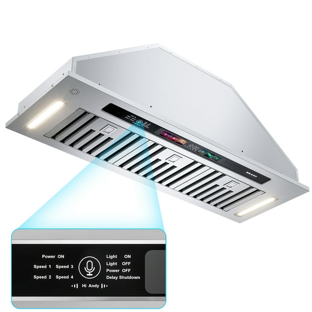 BRANO Insert Range Hood Convertible 900 CFM Stainless Steel Kitchen Hood with Voice Control,36 inch