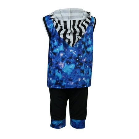 

Kids Sets Clothing For Toddler Boys Striped Printed O-Neck Sleeveless Hooded Star Tops Shorts Outfits Cozy Leisure Comfy Streetwear Outfits