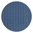thumbnail image 3 of Garvee 4' Round Rug Machine Washable Modern Braided Printed Circle Rug Non Slip Low Pile Rug Home Decor, Navy Blue, 3 of 7