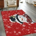 thumbnail image 3 of Christmas Area Rug 3x5 FT, Non Slip Entryway Bedside Carpet, Red Snowman Pine Cones Xmas Winter Snowflake Washable Soft Floor Carpet Indoor Mat Non-Shedding Throw Rug for Dorm Kitchen Home Office, 3 of 9