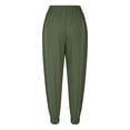 thumbnail image 7 of Lenpel Cargo Pants for Women Elastic High Waisted Drawstring Tapered Travel Hiking Pants Casual Athletic Joggers with Pockets, 7 of 7