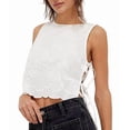 thumbnail image 3 of Tank Tops for Women Y2K Sleeveless Square Neck Tie Up Cropped Vest Summer Chic Going Out Blouse White L, 3 of 9