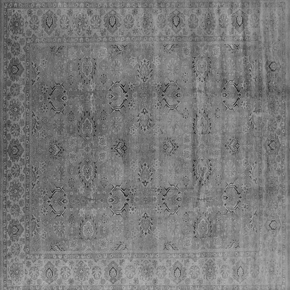 Ahgly Company Indoor Square Oriental Gray Industrial Area Rugs, 6' Square