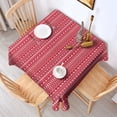 thumbnail image 2 of Red Christmas Pattern Square Tablecloth,Waterproof Square Table Cover,Wipeable Spillproof Washable Table Cover for Home Kitchen Party Decor 60"x60"(152x152cm), 2 of 6