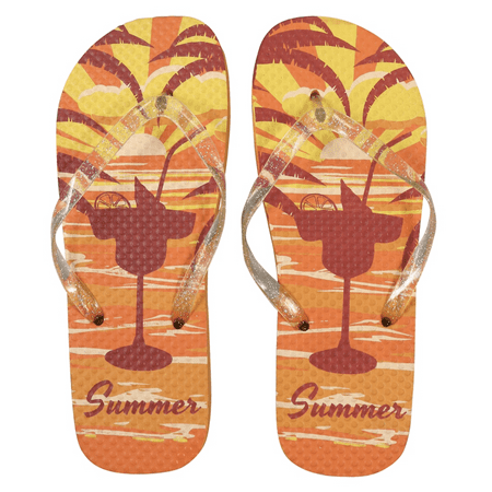 

Women s Juncture Summer Rubber Flip-Flops - Orange/Yellow [Size S 5/6]