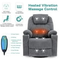 thumbnail image 7 of MEETWARM Massage Recliner with Heat, Swivel, Rocker, USB Ports & Cup Holders, Gray, 7 of 7