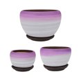 thumbnail image 1 of Wosthever Macetas de cerámica de arena púrpura innovadoras de 3 piezas macetas elegantes y duraderas para interiores y exteriores Jardín y Patio Tipo 2, 1 of 6