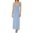 thumbnail image 2 of Yunliwuli Women Summer Dress V-Neck Low Cut Halter Lacing Backless Pleated Sleeveless Dresses, 2 of 8