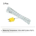 thumbnail image 3 of 3pcs K Type Thermocouple Mini Connector Temperature Sensor Fiberglass 16ft -50 to 400°C(-58 to 752°F), 3 of 6
