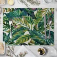 thumbnail image 4 of 2024 Placemats Table Kitchen Tableware Dinner Family Table Fabric Linen Plants Green Forest Rain Tropical, 4 of 7