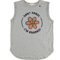 thumbnail image 5 of P.J. Salvage Womens Don't Panic Pajama Sleep Tank Top, Grey, Small, 5 of 5